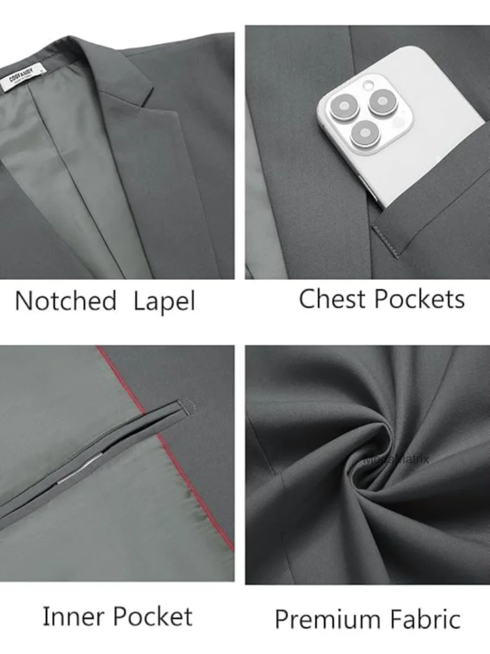 Men's Casual Blazer Suit Jacket Slim Fit Sport Coat Notch Lapel